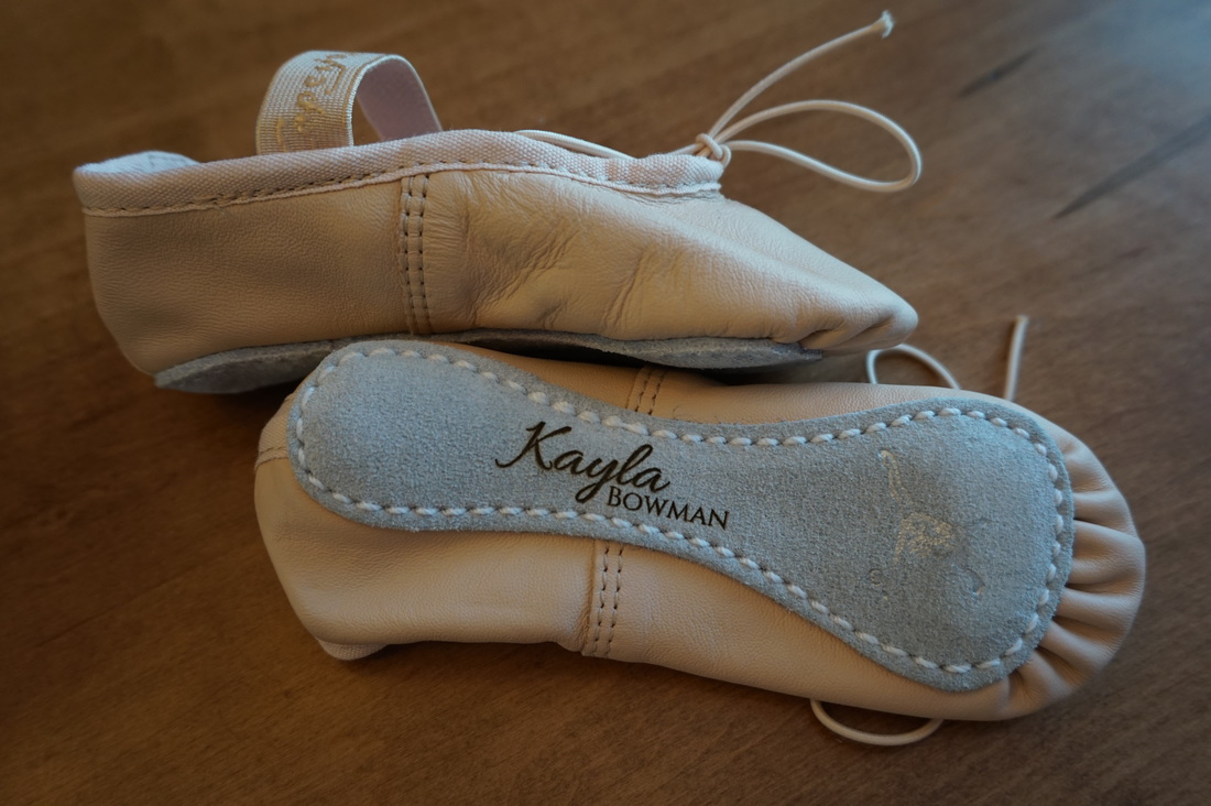 Laser engraved / personalized leather ballet slippers