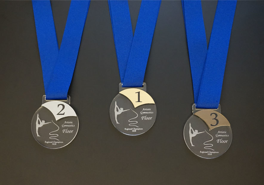 Gymnastics Medals & Medallions, 1st, 2nd, 3rd